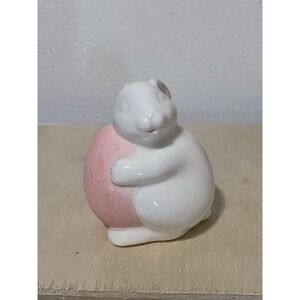 Department 56 Easter Bunny Pink Egg Figure Ceramic